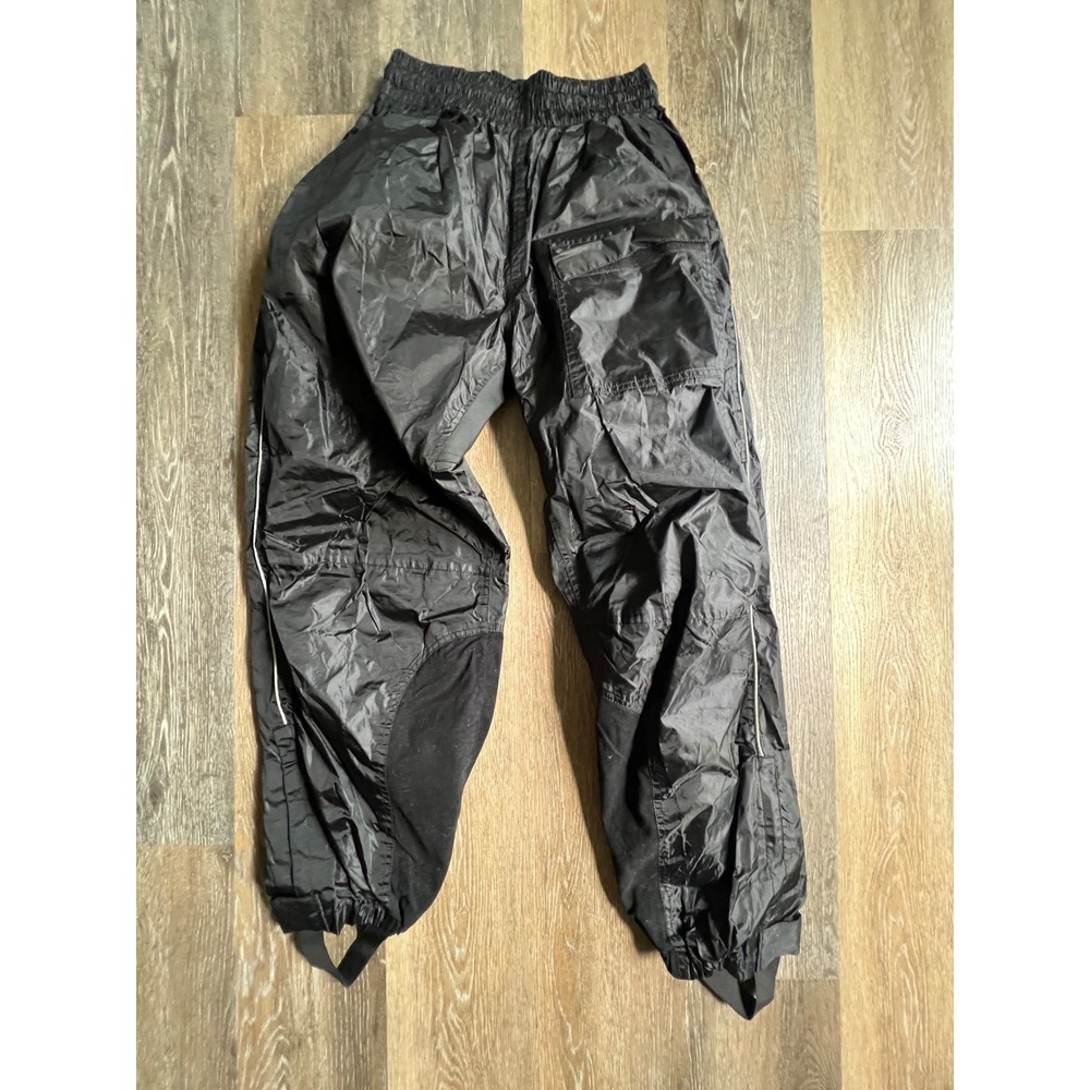 Men's Black PVC Pull On Motorcycle Rain Pants medium